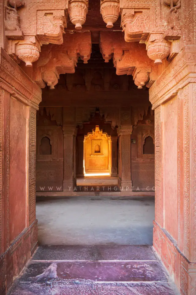 Sunlight in the fort chambers, Fatehpur-Sikri, India