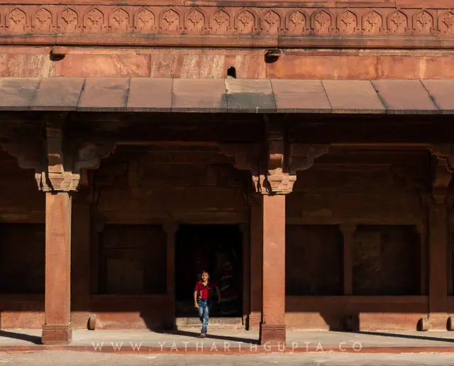 Little boy in the shadow, Sikri Fort, Fatehpur